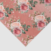 Gold Confetti Roses Roses Floral Seidenpapier (Ausschnitt)