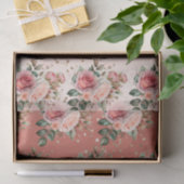 Gold Confetti Roses Roses Floral Seidenpapier (Geschenk)