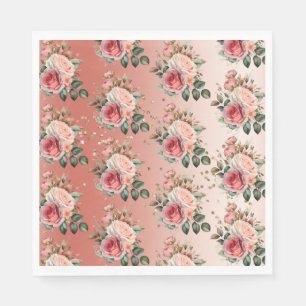 Gold Confetti Roses Roses Floral Serviette