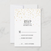 Gold Confetti RSVP Party Karte (Vorderseite)