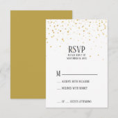 Gold Confetti RSVP Party Karte (Vorne/Hinten)