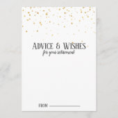 Gold Confetti-Rücktrittskarten Hinweiskarte (Vorderseite)