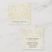 Gold Confetti Rustic Boho Quadratische Visitenkarte (Vorne/Hinten)