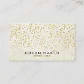 Gold Confetti Rustic Boho Visitenkarte (Vorderseite)