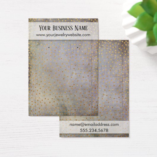Gold Confetti & Rustic Earring Display Card (Schreibtisch)