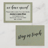 Gold Confetti & Sage Wir haben die Handout-Karte u Visitenkarte (Vorne/Hinten)