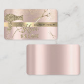 Gold Confetti, Scheren, Haartrockner Rose Gold Visitenkarte (Vorne/Hinten)