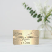 Gold Confetti, Scheren, Haartrockner Visitenkarte (Stehend Vorderseite)