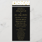 Gold Confetti Schwarz-weiß Wedding Program Programm (Vorderseite)