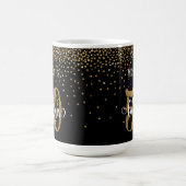Gold Confetti Script 50 & Fabulous Over Black Kaffeetasse (Mittel)