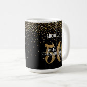 Gold Confetti Script 50 & Fabulous Over Black Kaffeetasse (VorderseiteRechts)