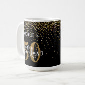 Gold Confetti Script 50 & Fabulous Over Black Kaffeetasse (Vorderseite Links)