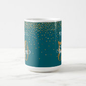 Gold Confetti Script 50 & Fabulous über Aquamarin Kaffeetasse (Mittel)