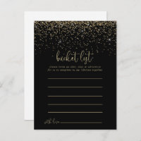 Gold Confetti Script Bucket List Cards