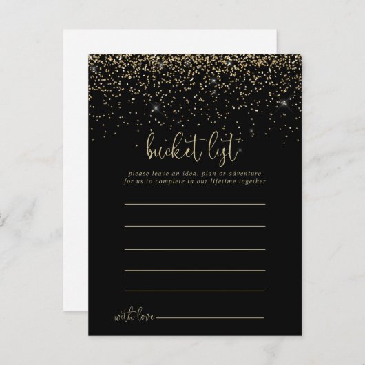 Gold Confetti Script Bucket List Cards Postkarte (Vorne/Hinten)