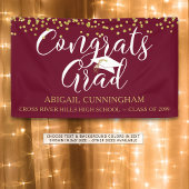 Gold Confetti Script GLÜCKWUNSCH GRAD Maroon und G Banner