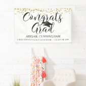 Gold Confetti Script GLÜCKWUNSCH GRAD White Banner (Insitu)