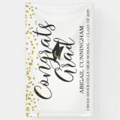 Gold Confetti Script GLÜCKWUNSCH GRAD White Banner (Vertikal)