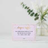 Gold Confetti, Script Lavender Diaper Raffle Cards Begleitkarte (Stehend Vorderseite)