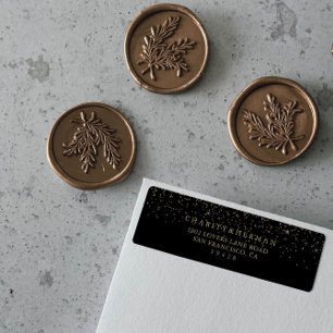 Gold Confetti Script Rücksendeadresse