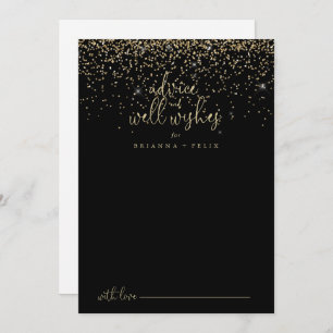 Gold Confetti Script Wedding Well wünscht Hinweiskarte