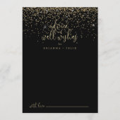 Gold Confetti Script Wedding Well wünscht Hinweiskarte (Vorderseite)