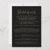 Gold Confetti Script Wedding Willkommensbrief (Rückseite)