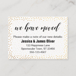 Gold Confetti & Script Wir haben die Handout-Karte Visitenkarte