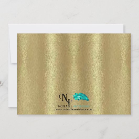 Gold Confetti Silvester Party Einladung (Rückseite)