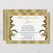 Gold Confetti Silvester Party Einladung (Vorne/Hinten)
