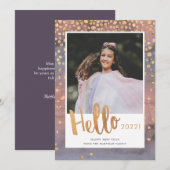 Gold Confetti Silvesterfotokarte Feiertagskarte (Vorne/Hinten)