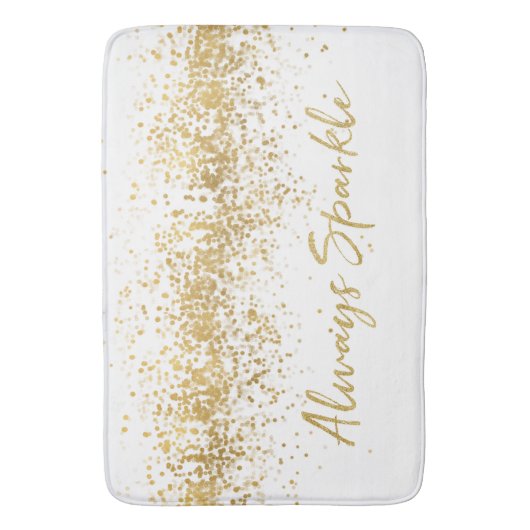 Gold Confetti Sparkle Badematte (Vorderseite Vertikal)