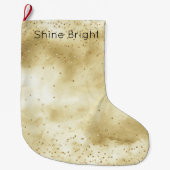 Gold Confetti Sparkle Großer Weihnachtsstrumpf (Vorderseite)