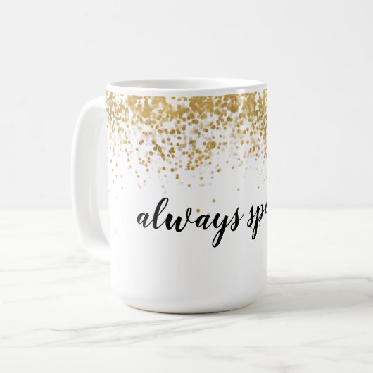 Gold Confetti Sparkle Kaffeetasse (Vorderseite Links)