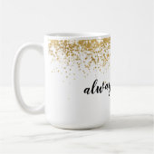 Gold Confetti Sparkle Kaffeetasse (Links)