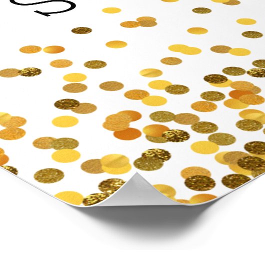 Gold Confetti Sparkle Poster (Ecke)