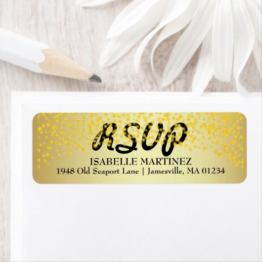 Gold Confetti Sparkle UAWG Rücksendeadressen-Aufkl (Insitu)