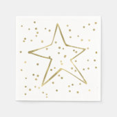 Gold Confetti Star Serviette (Vorderseite)