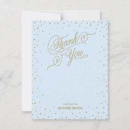 Gold Confetti Stars Blue Dankeschön Karte