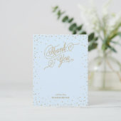 Gold Confetti Stars Blue Dankeschön Karte (Stehend Vorderseite)