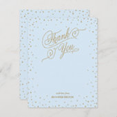 Gold Confetti Stars Blue Dankeschön Karte (Vorne/Hinten)