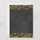 Gold Confetti Stars Chalk Board Brautparty Einladung (Rückseite)