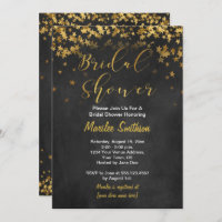 Gold Confetti Stars Chalk Board Brautparty