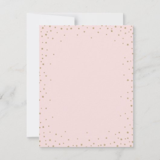 Gold Confetti Stars Pink Dankeschön Karte (Rückseite)