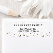 Gold Confetti Stars | Rücksendeadresse für Feierta (Insitu)