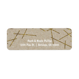 Gold Confetti Sticks Rustic Holiday Address Labels
