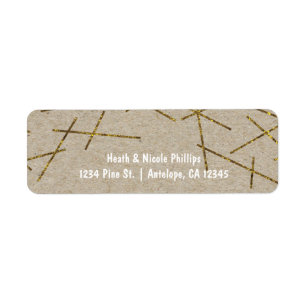 Gold Confetti Sticks Rustic Holiday Address Labels
