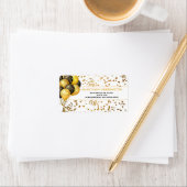Gold Confetti Streamers Ballon Bundle Festive Adressaufkleber (Insitu)