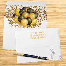 Gold Confetti Streamers Ballon Bundle Inside