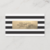 Gold Confetti / Streifen Visitenkarte (Rückseite)